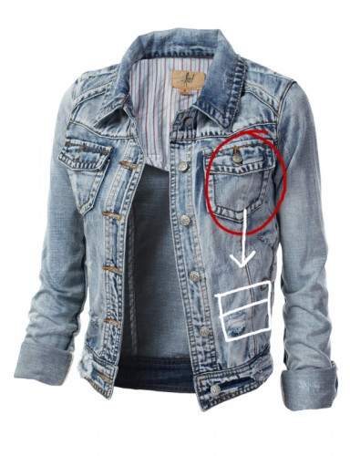 Almost all jean or denim jackets for women have pockets up on the chest but for my female Marty McFly cosplay jacket I needed them to be lower in position closer to the waist.