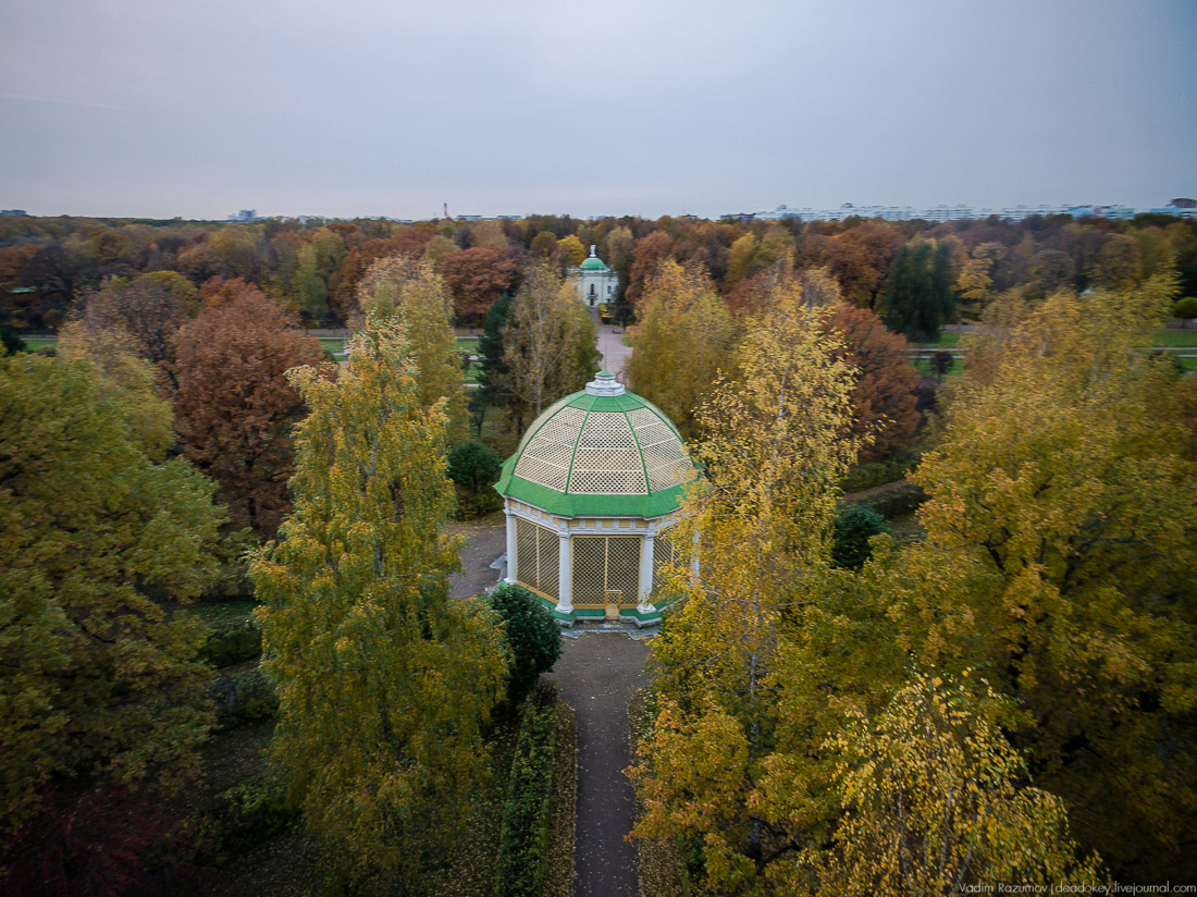Усадьба Кусково осенью, с квадрокоптера, г. Москва