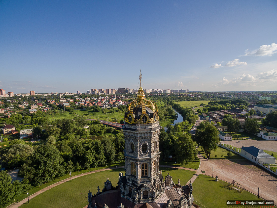 усадьба Дубровицы, Знаменская церковь с квадрокоптера