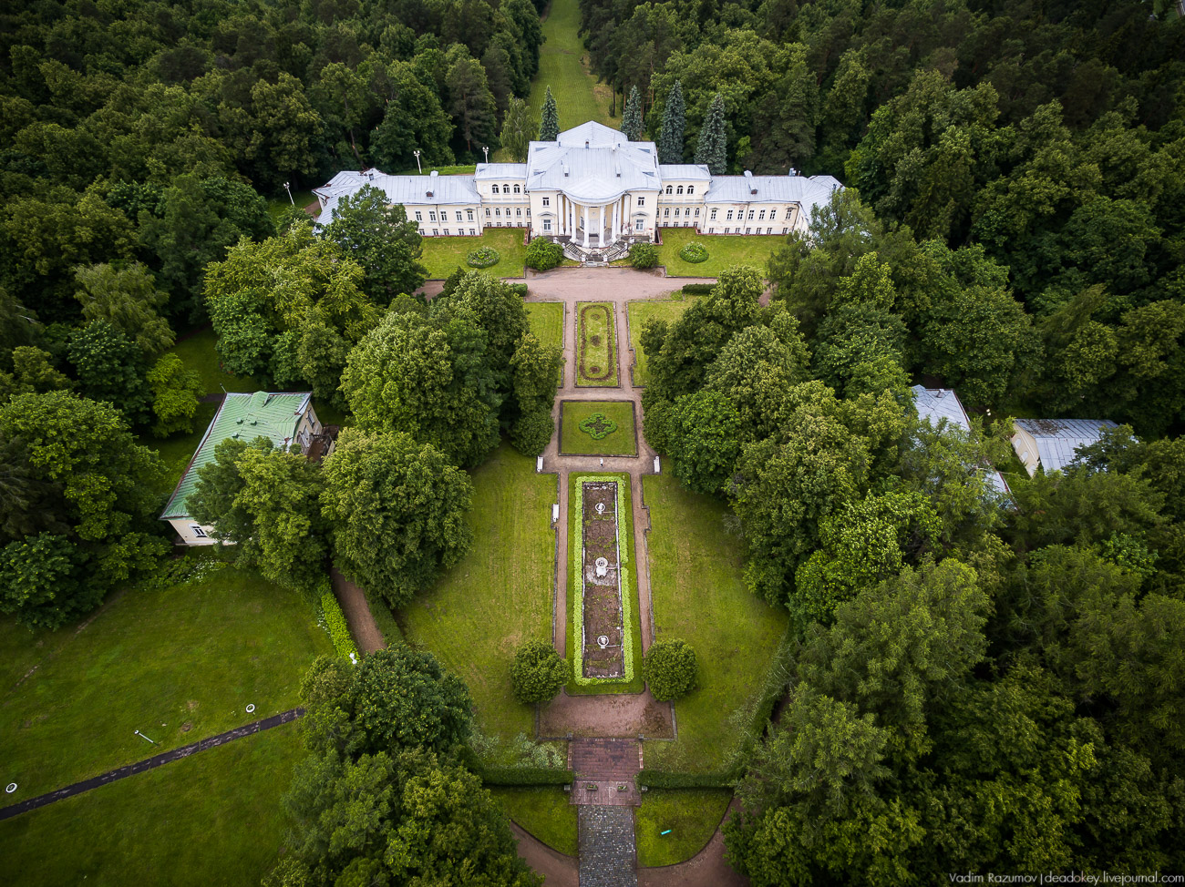 усадьба Введенское с квадрокоптера и дрона, Одинцовский район, Звенигород