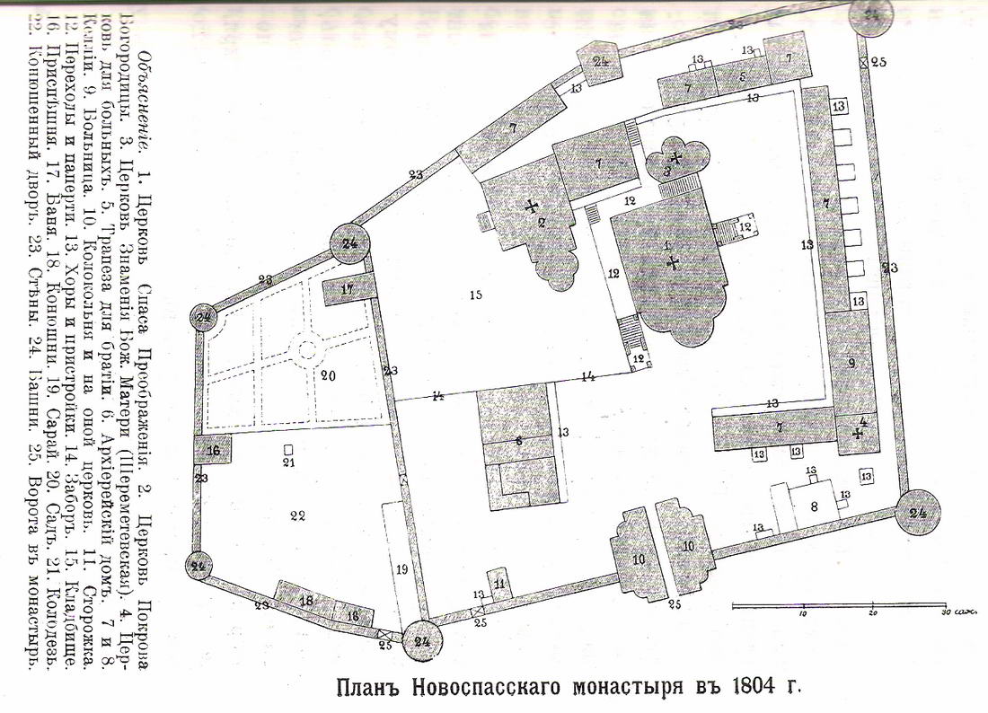 Новоспасский монастырь, схема
