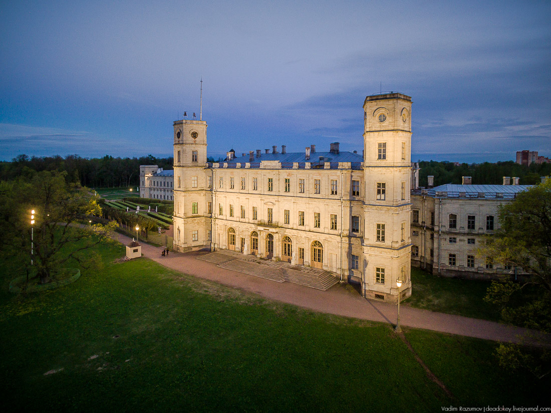 Гатчинский дворец, Гатчина, с дрона и квадрокоптера