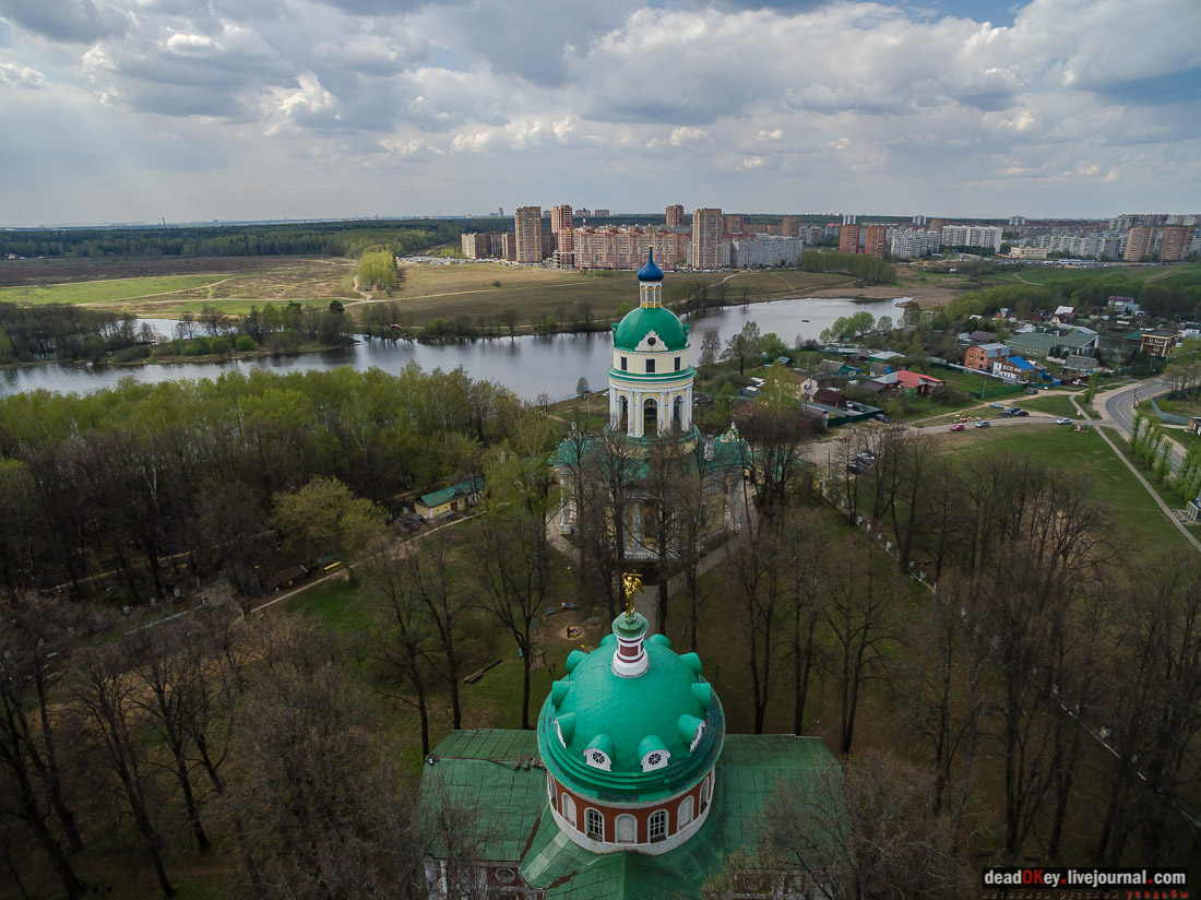 усадьба Гребнево, обрушился главный дом, снимки с квадрокоптера