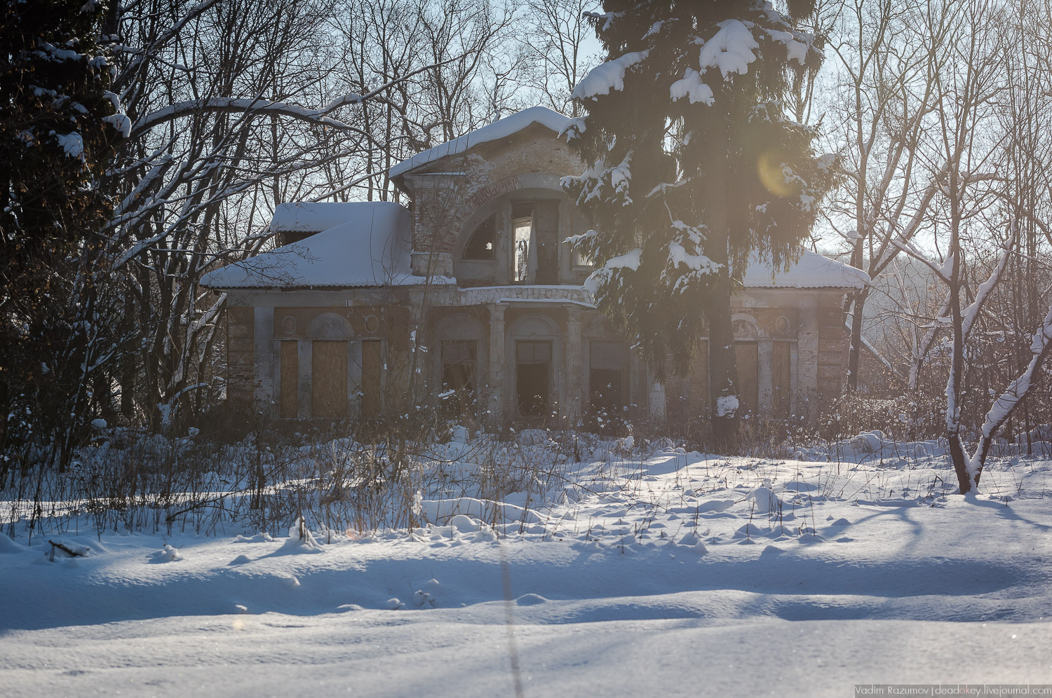 усадьба Ляхово с дрона, 2019 год зима