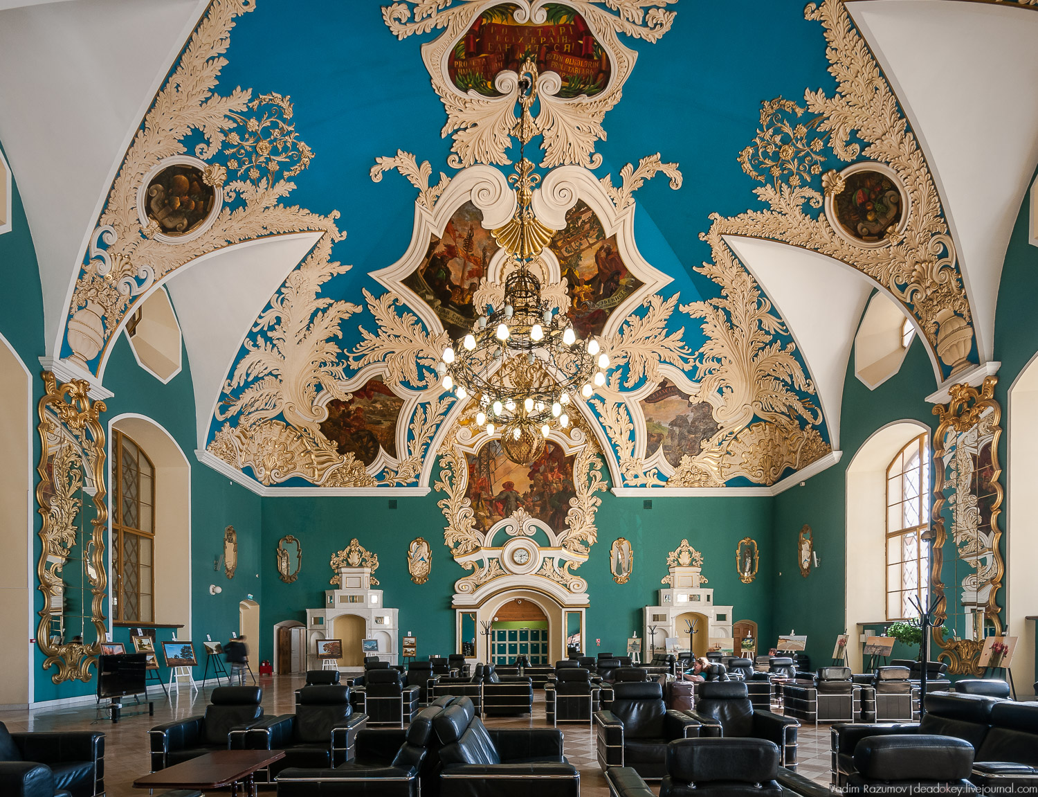 Казанский вокзал, интерьеры, ресторан, архитектор Щусев, зал ожидания