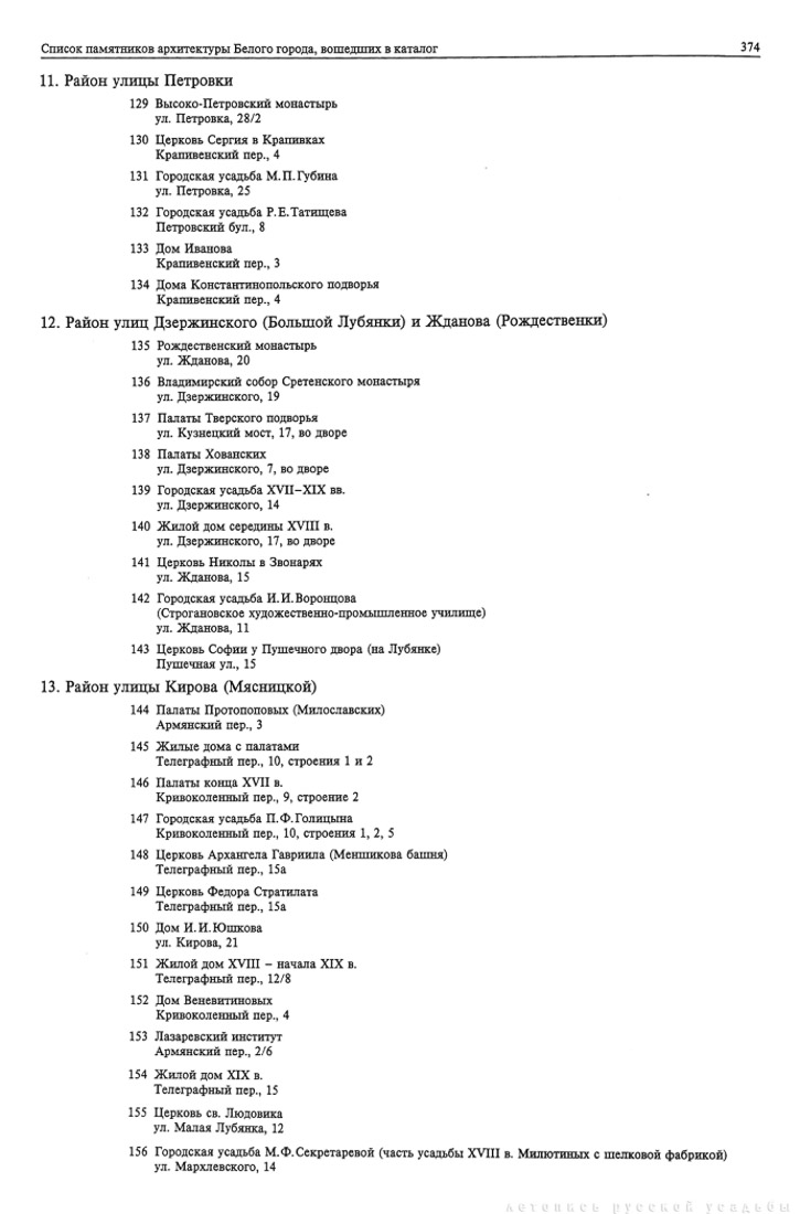 Памятники архитектуры Москвы. Белый город.