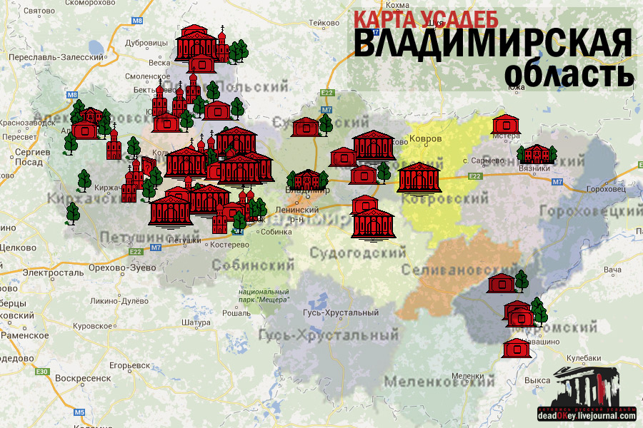 карта усадеб Владимирской области