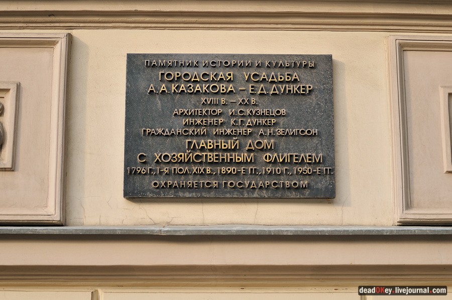 усадьба ул. Поварская д.7, усадьба Казакова-Дункер-Цейтлин