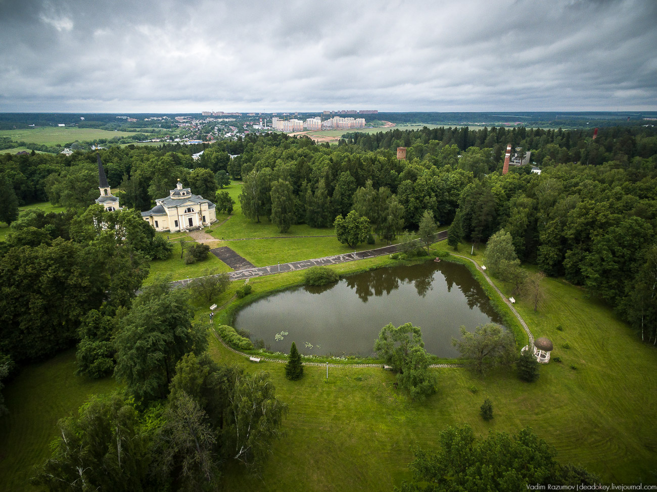 усадьба Введенское с квадрокоптера и дрона, Одинцовский район, Звенигород