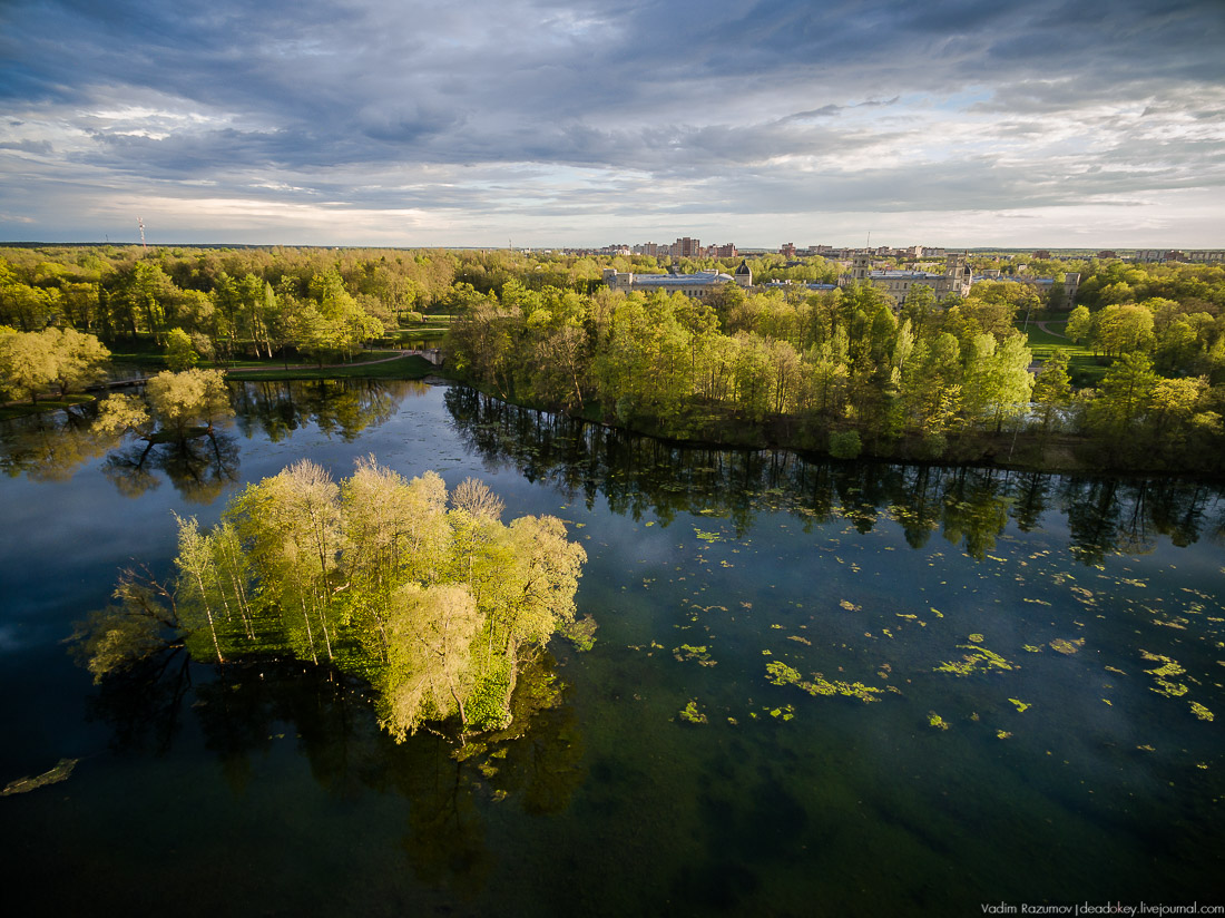 Гатчинский дворец, Гатчина, с дрона и квадрокоптера