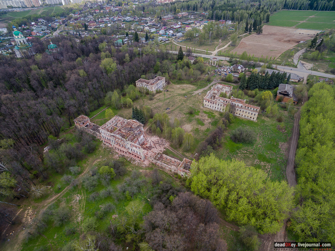 усадьба Гребнево, обрушился главный дом, снимки с квадрокоптера