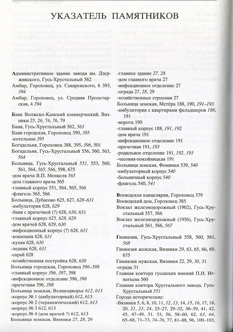 Свод памятников архитектуры и монументального искусства Владимирской области в двух томах