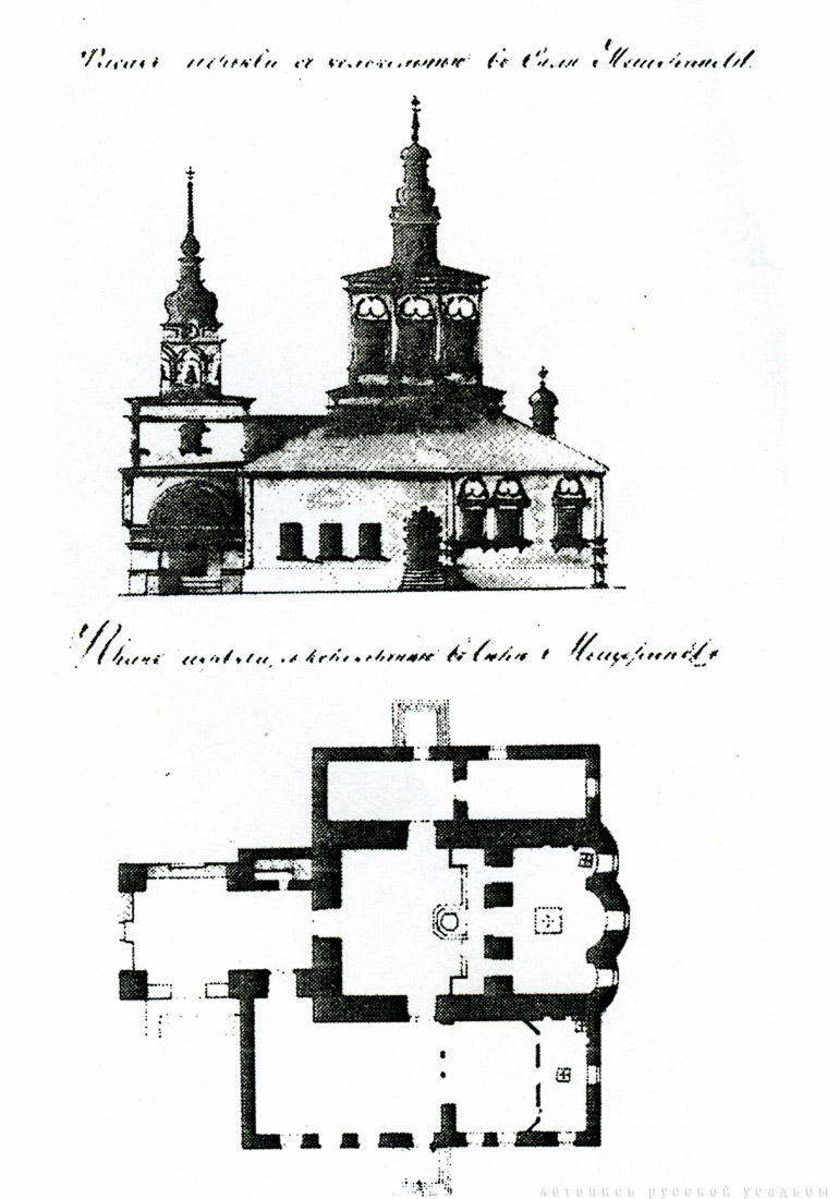 усадьба Мещерино, церковь Рождества Богородицы, усадебный дворец Шереметевых